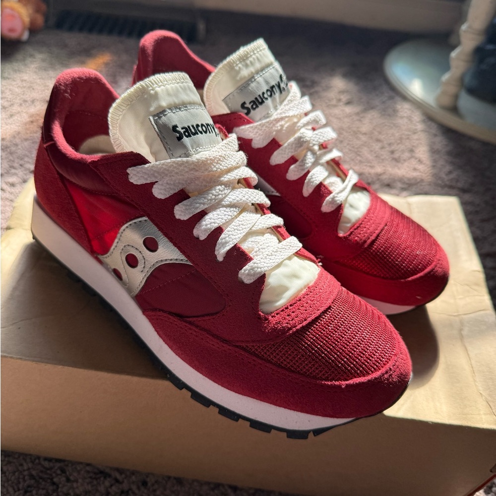 Saucony Red and White Athletic Shoes